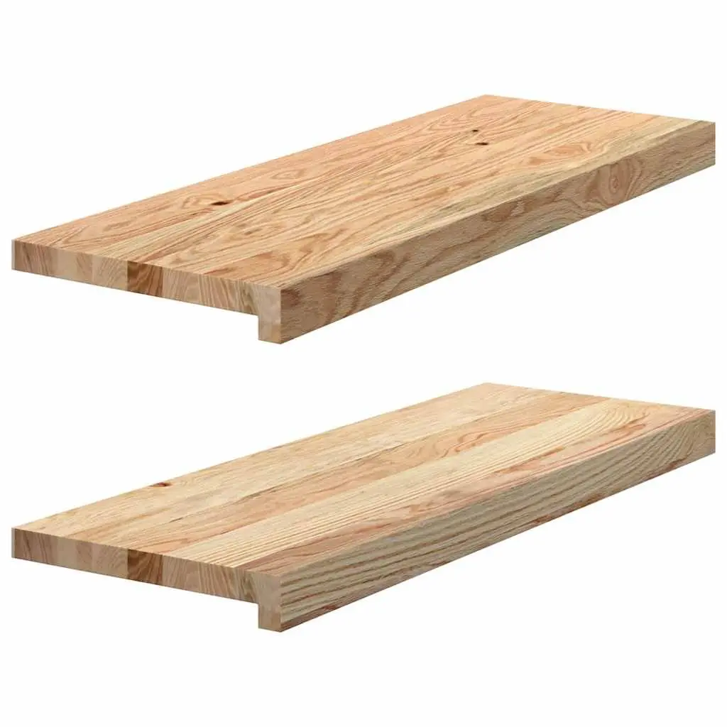 Window Sill 70x25x2 cm Solid Oak Wood Untreated Natural Display Ledge Pair