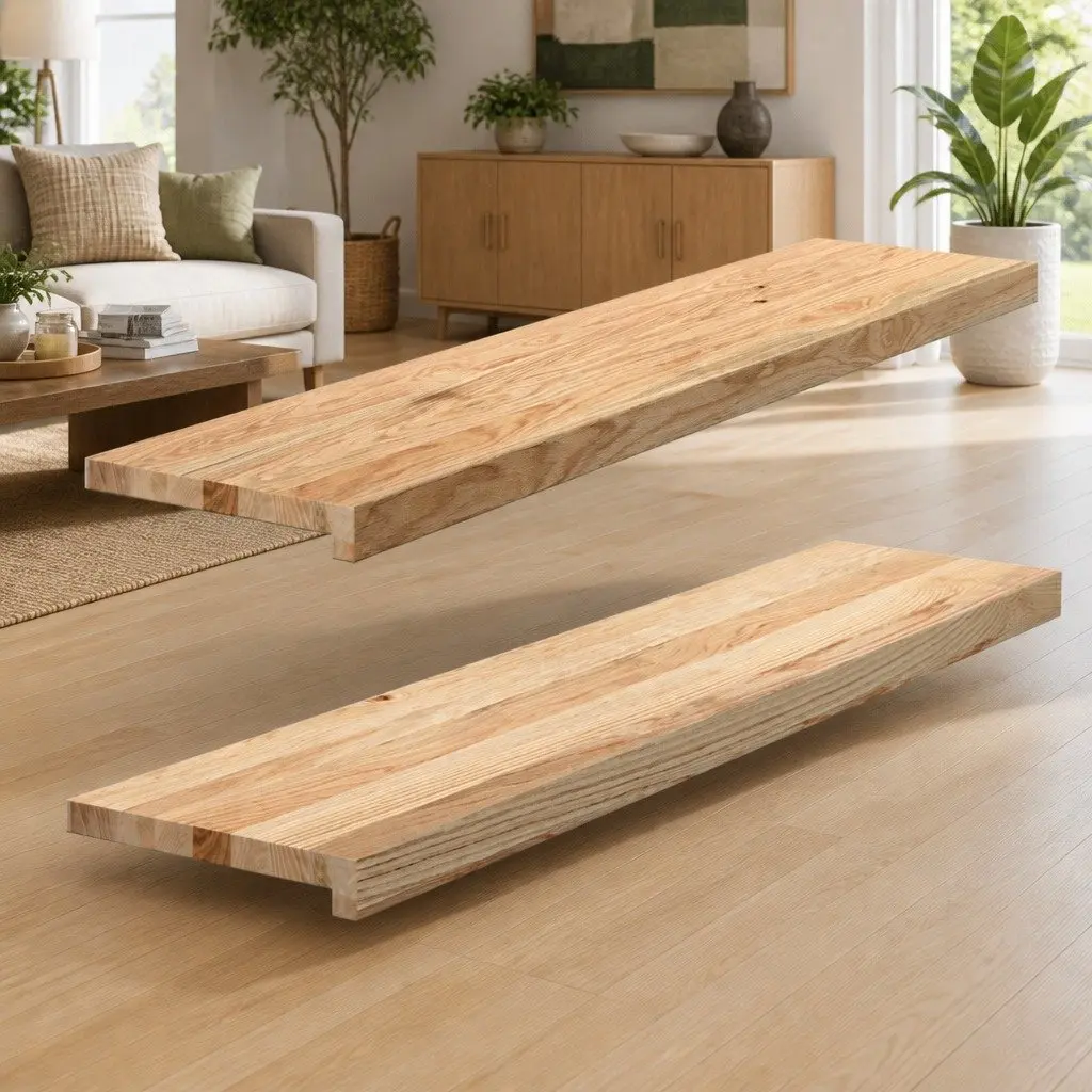 Solid Oak Wood Window Sills Untreated 110x25x2 cm Natural Finish Display Ledge 2 Pieces