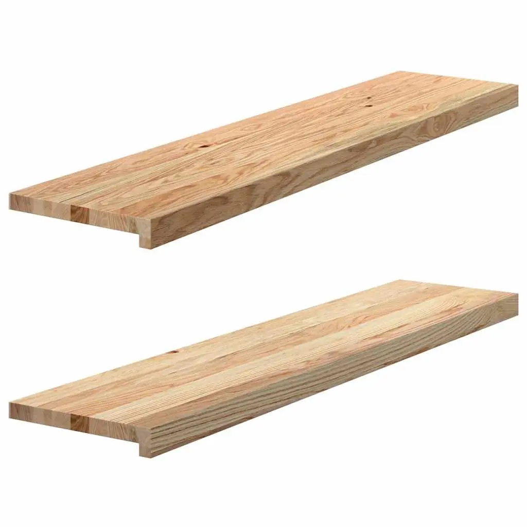 Solid Oak Wood Window Sills Untreated 110x25x2 cm Natural Finish Display Ledge 2 Pieces