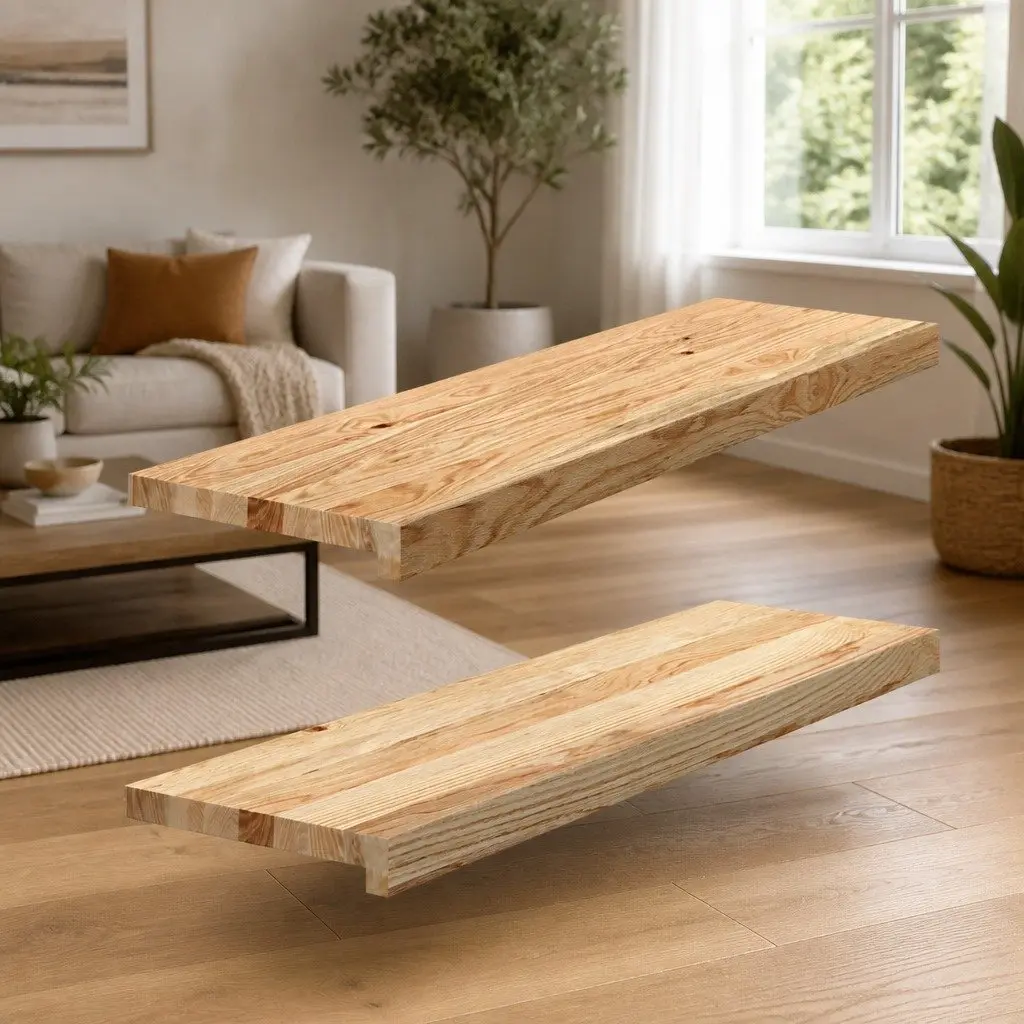 Window Sills Display Ledge Solid Oak Wood Untreated Natural Brown 90x30x2 cm 2 Piece