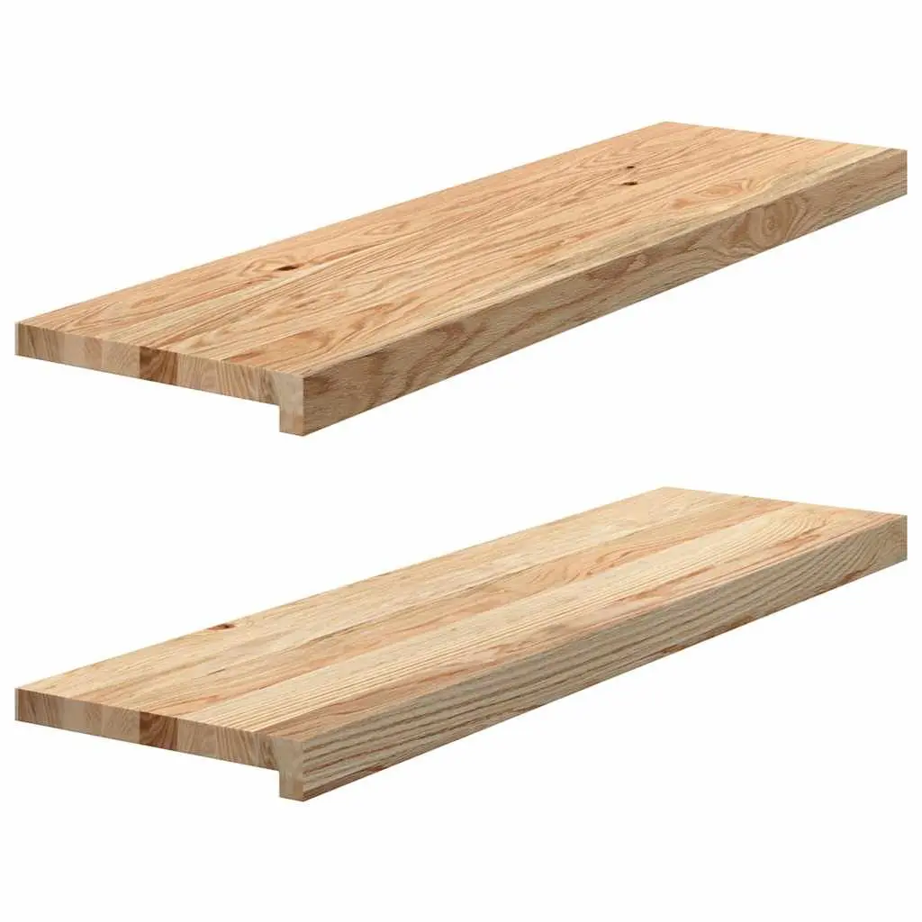 Window Sills Display Ledge Solid Oak Wood Untreated Natural Brown 90x30x2 cm 2 Piece
