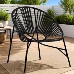Black Outdoor Egg Chair for Leisure Use