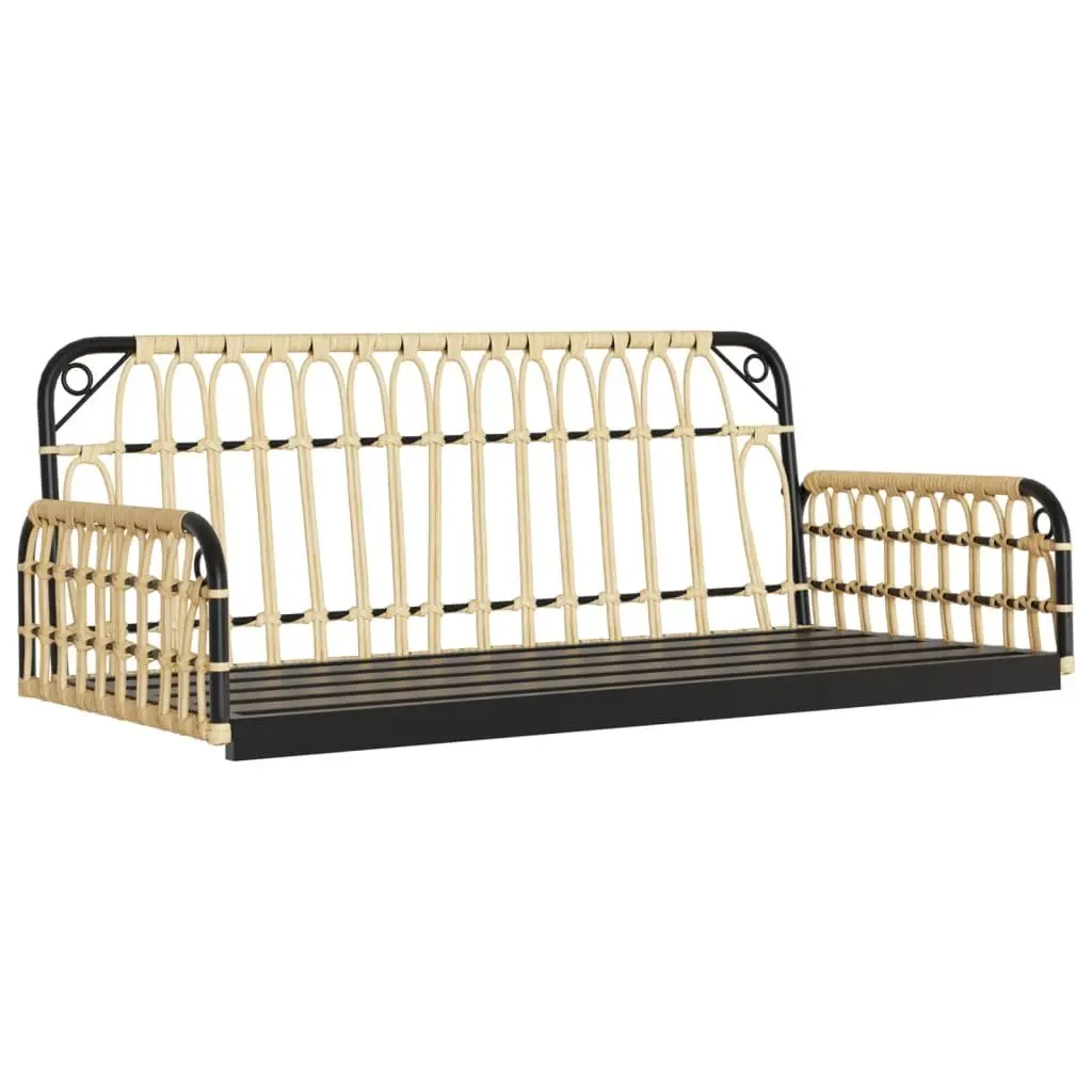 Swing Bench Poly Rattan Steel Frame 105 x 58 x 38 cm Brown
