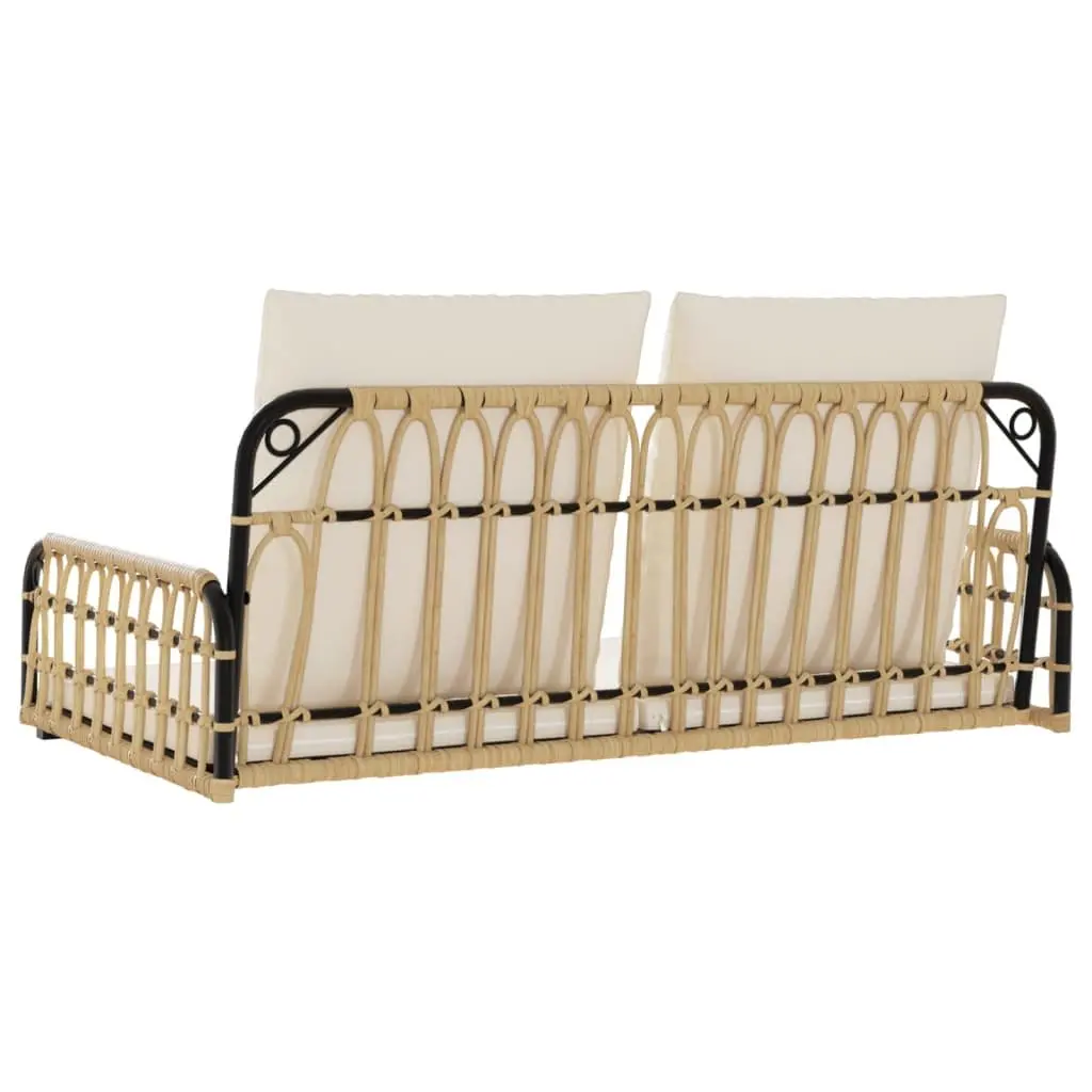 Swing Bench Poly Rattan Steel Frame 105 x 58 x 38 cm Brown