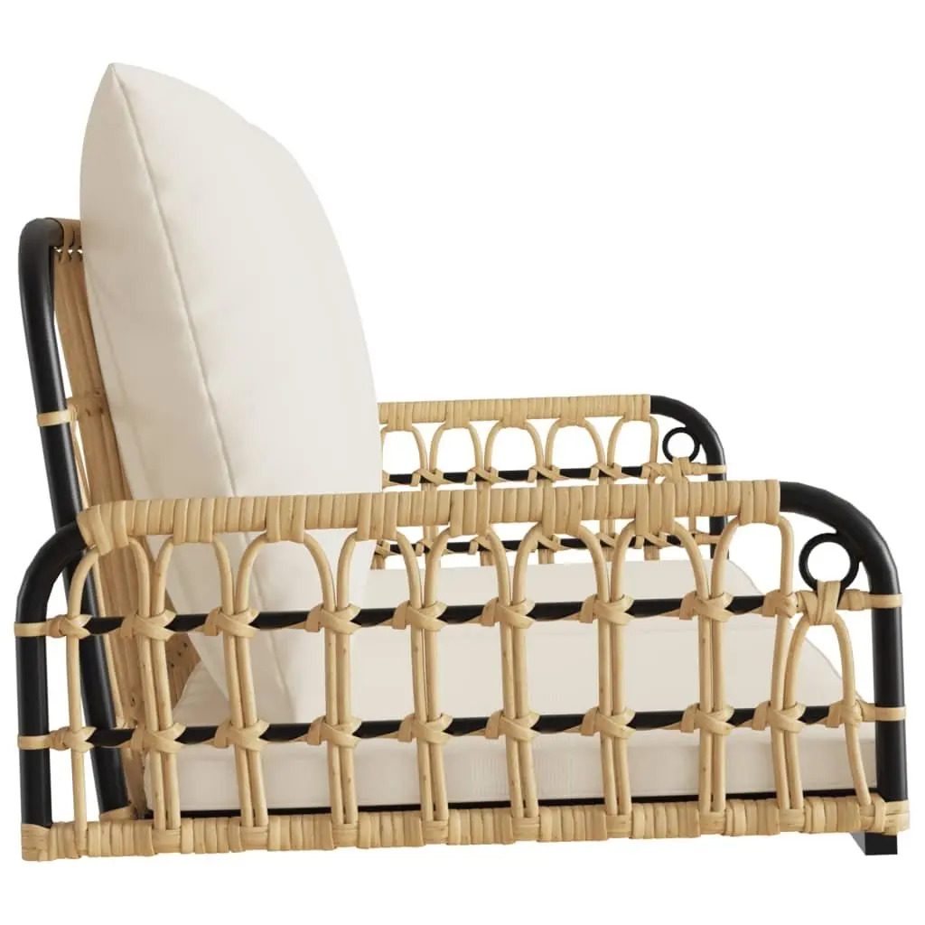Swing Bench Poly Rattan Steel Frame 105 x 58 x 38 cm Brown
