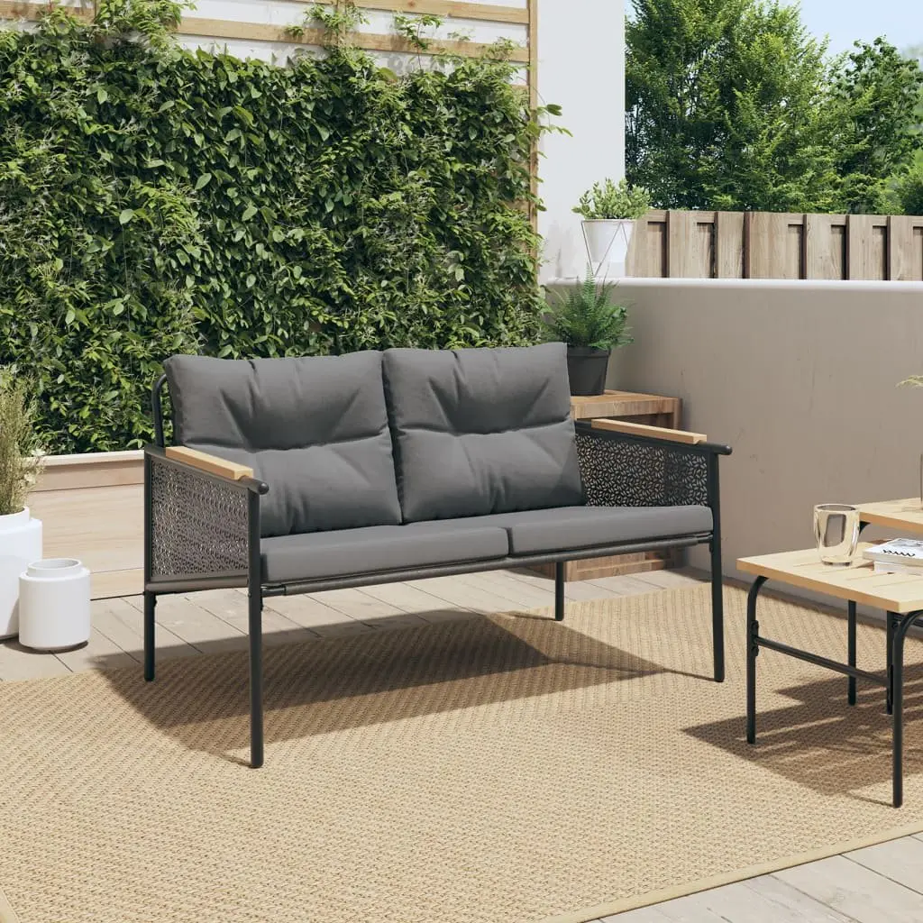 Garden Bench with Cushions for Outdoor Settings 116cm