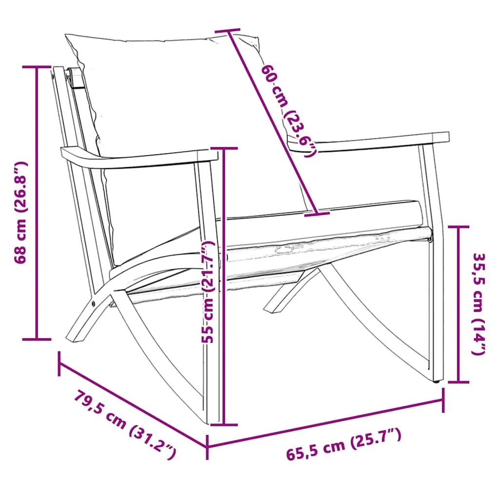 Garden Chairs Steel Frame 2 pcs Black with Cushions