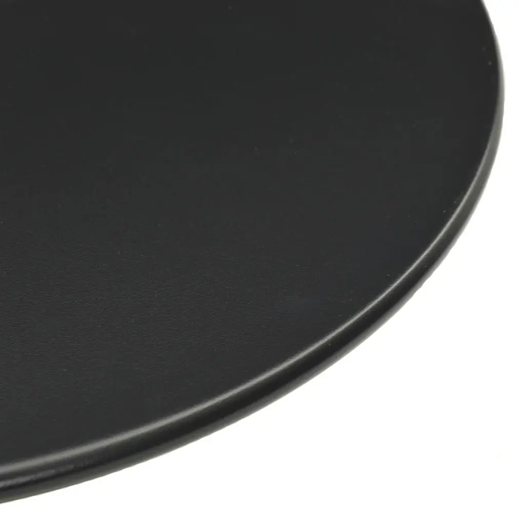Outdoor Round Table Steel Frame Black 50cm Diameter Patio Dining Height 72cm