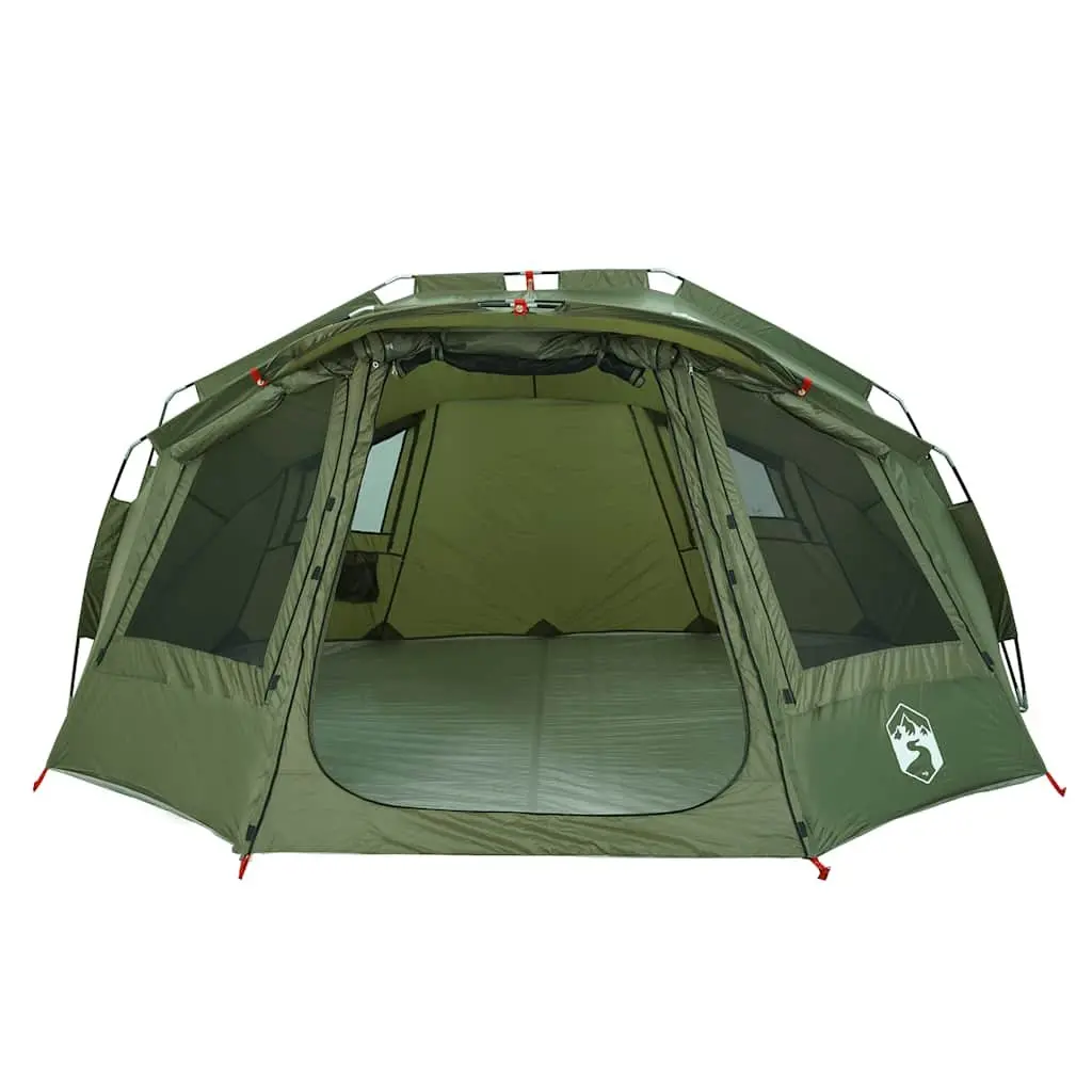 Fishing Tent Waterproof Polyester 5-Person Olive Green