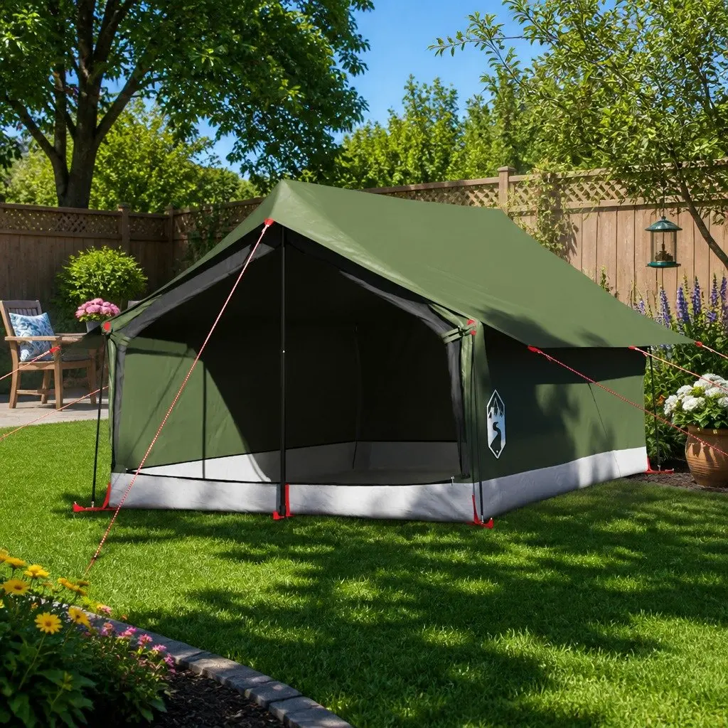Camping Tent Waterproof 2-Person Olive Green Mesh Ventilation