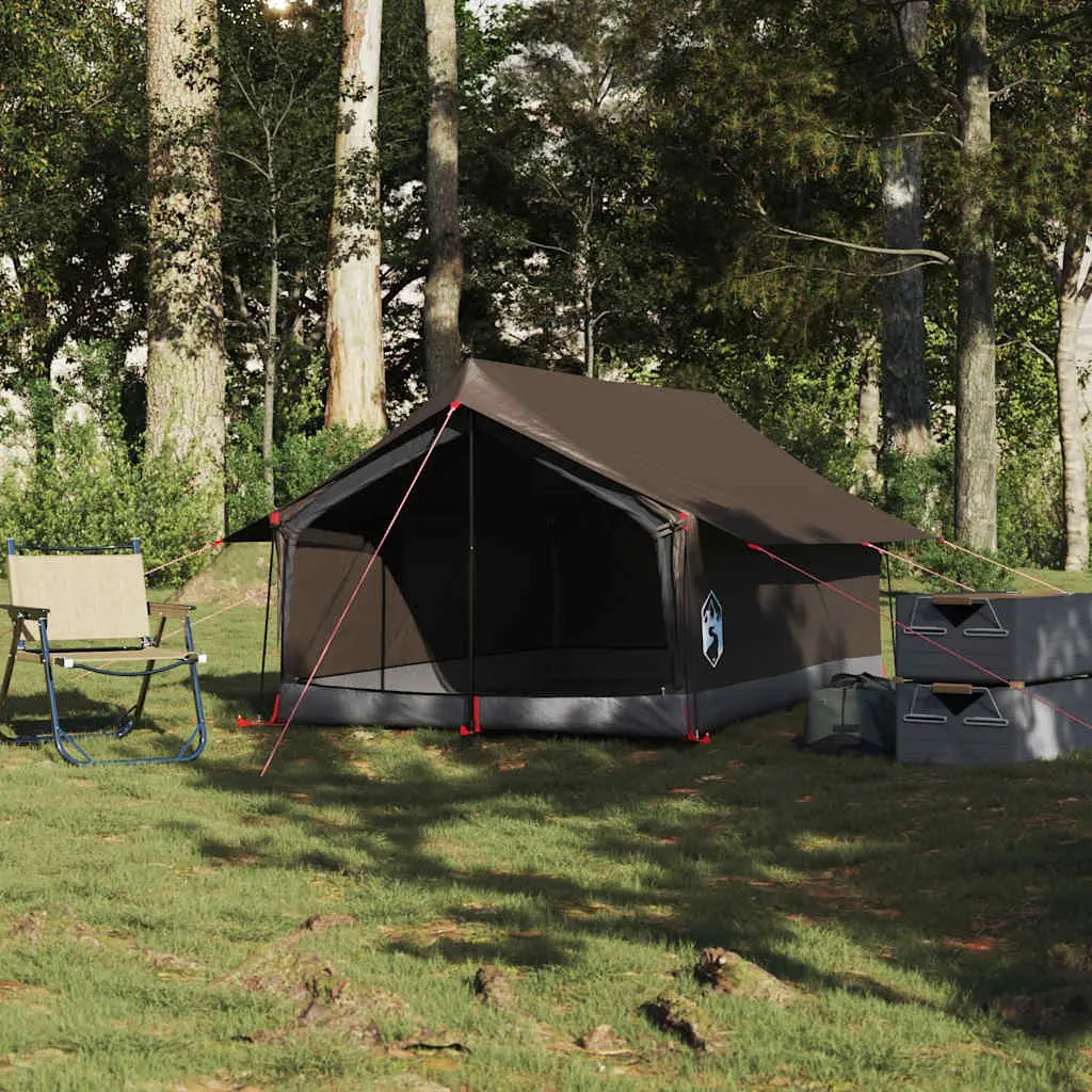 Camping Tent Waterproof Polyester 2-Person Brown Portable Easy Setup