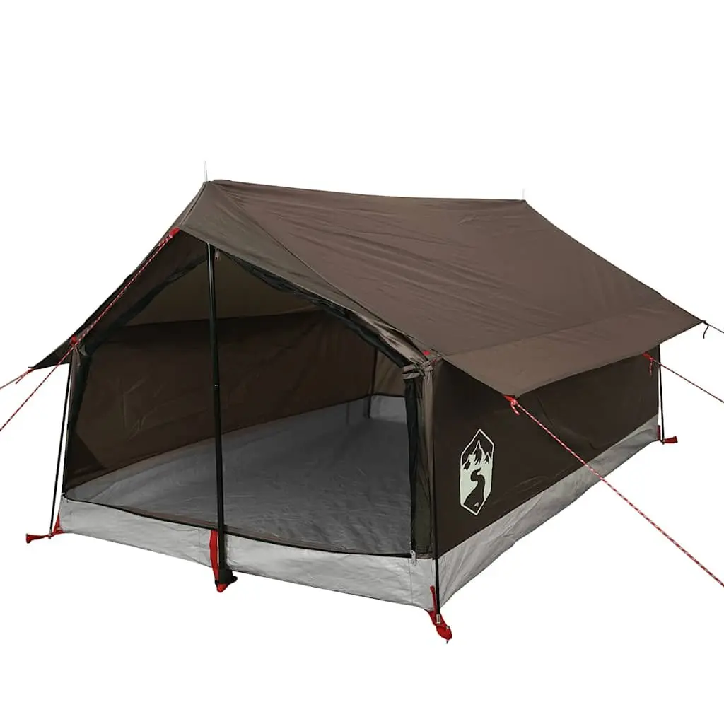 Camping Tent Waterproof Polyester 2-Person Brown Portable Easy Setup