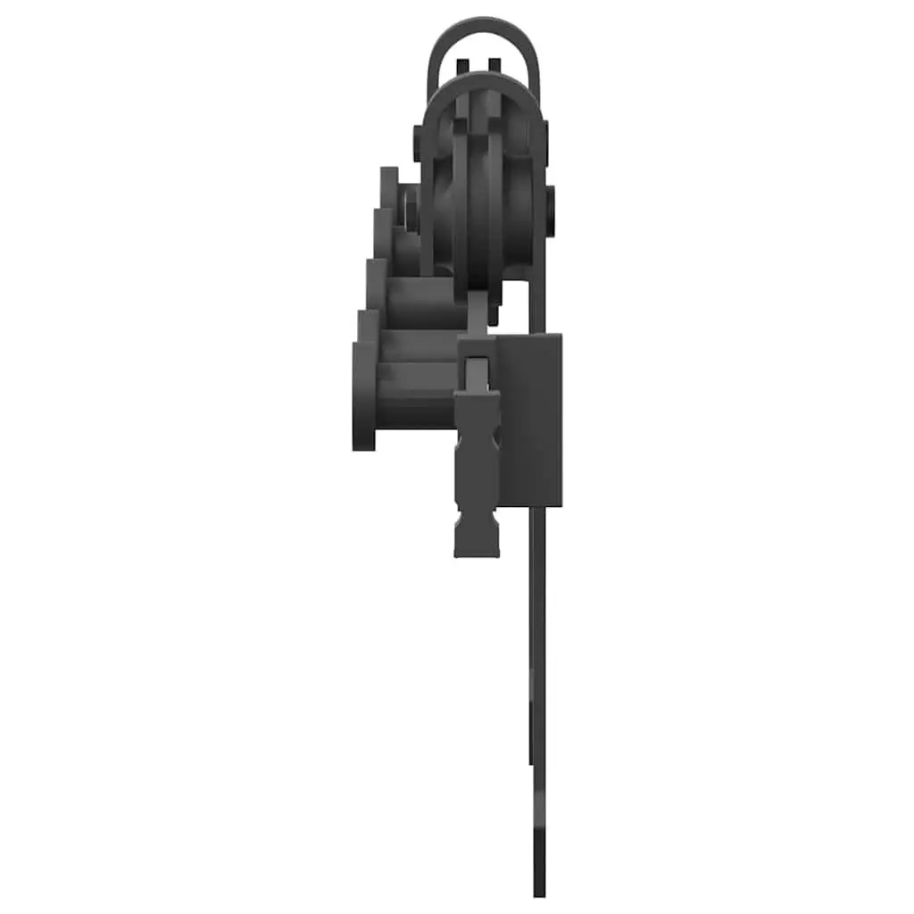 Sliding Door Hardware Kit Black Powder-Coated Steel Track System 213.5cm