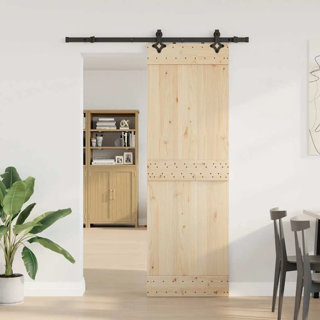 Sliding Door Track System Black Powder-Coated Steel 1525cm Interior Hardware Kit