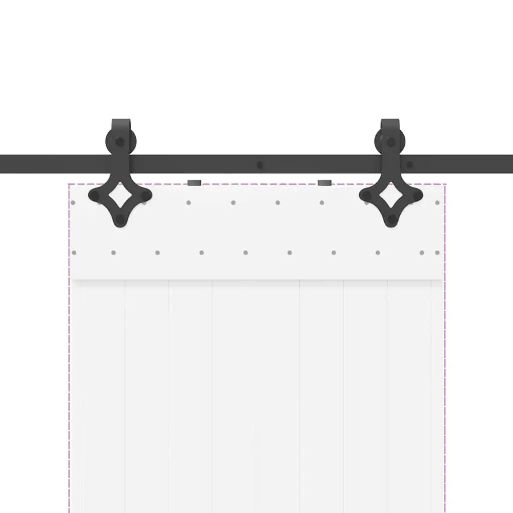 Sliding Door Track System Black Powder-Coated Steel 1525cm Interior Hardware Kit