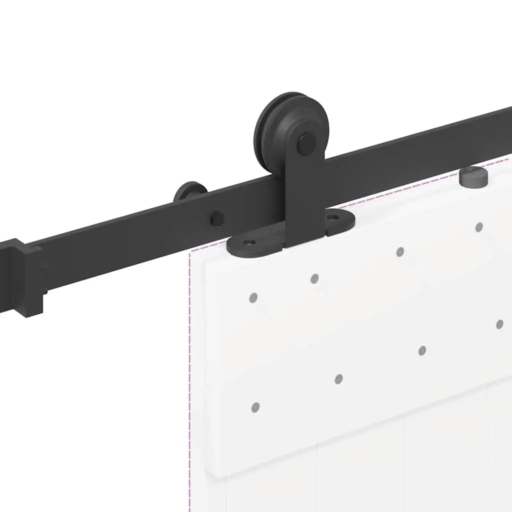 Sliding Door Hardware Kit Black Powder-Coated Steel Track System 213.5cm