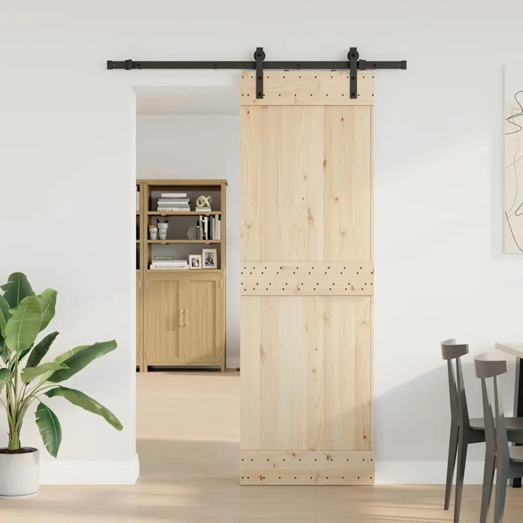Sliding Door Hardware Kit 152.5cm Steel Track Rail System Black