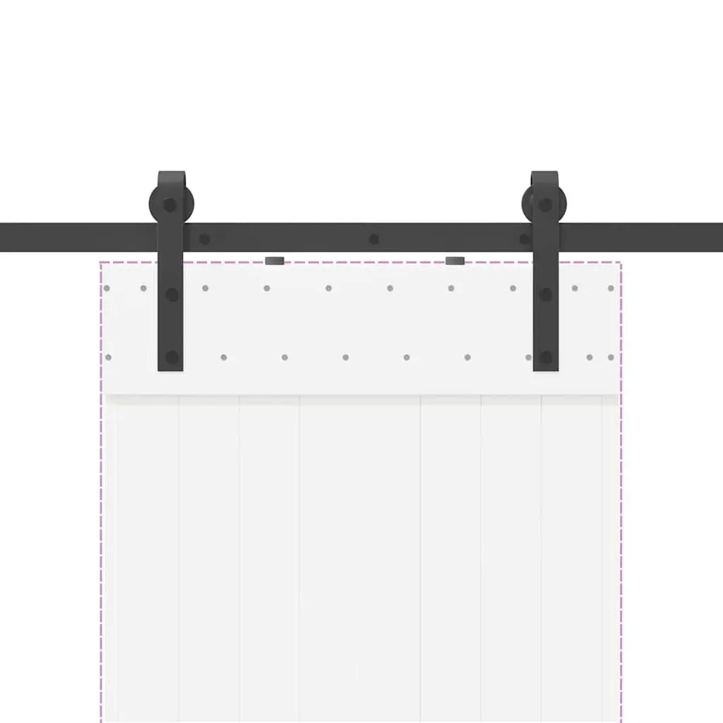 Sliding Door Hardware Kit 152.5cm Steel Track Rail System Black