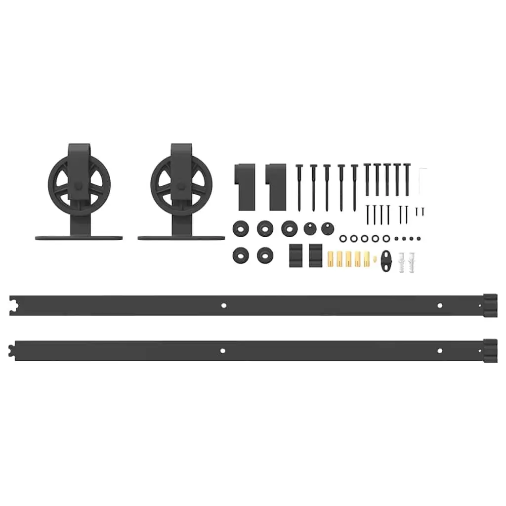 Sliding Door Hardware Kit 183cm Steel Track Rail System Floor Guide Barn Door