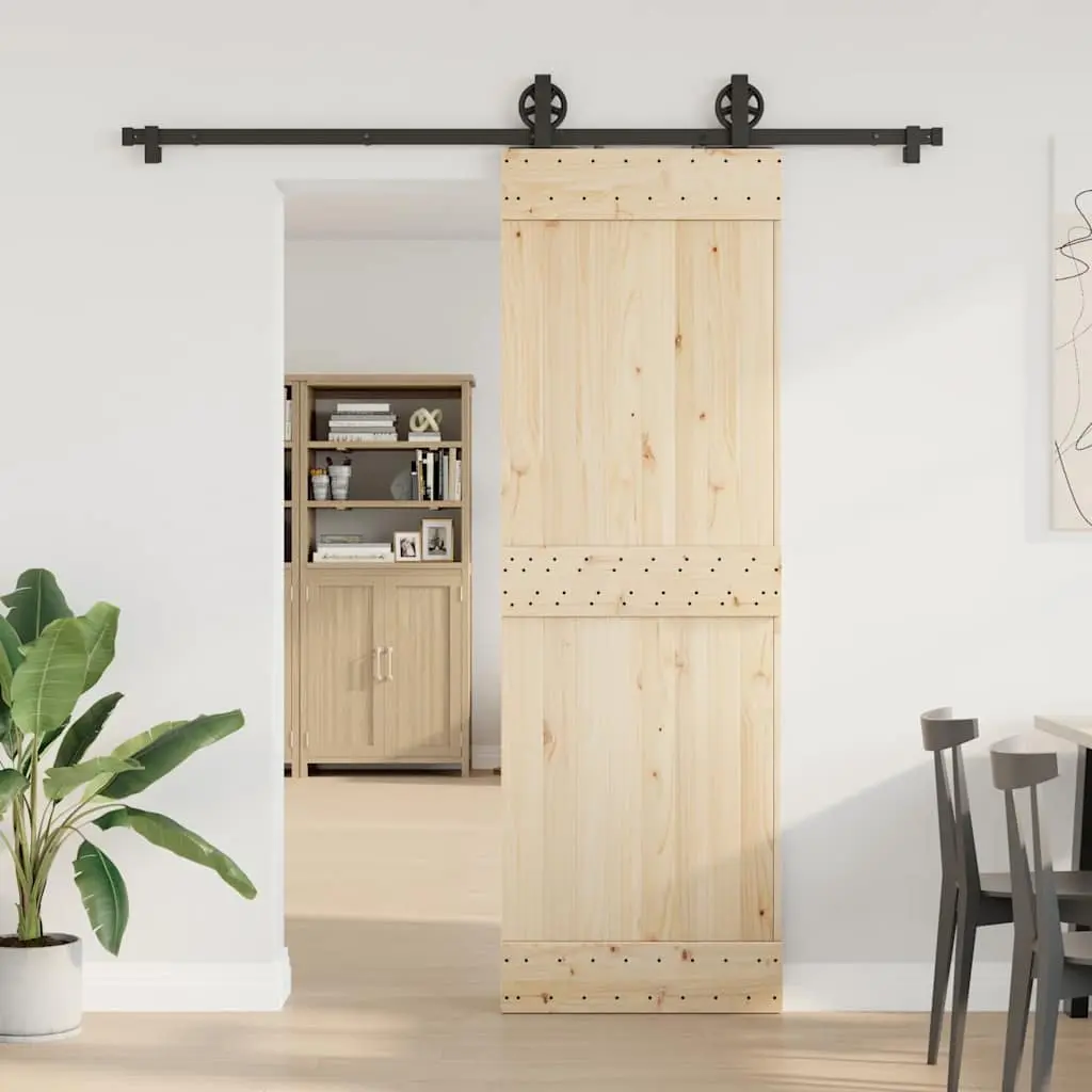 Sliding Door Hardware Kit 200cm Steel Track System Barn Door Floor Guide
