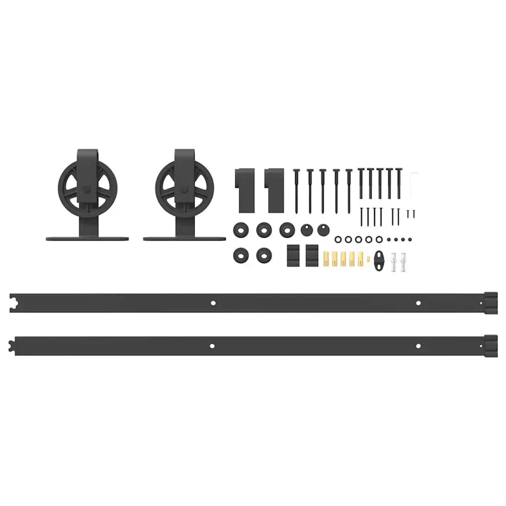 Sliding Door Hardware Kit 200cm Steel Track System Barn Door Floor Guide