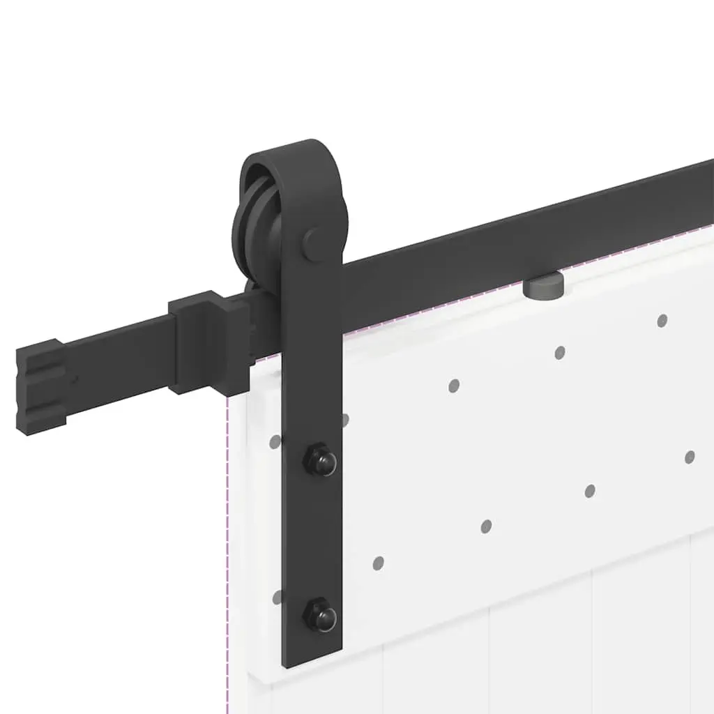 Sliding Door Hardware Kit Powder-coated Steel 183cm Black Track Rail System for Interior Doors