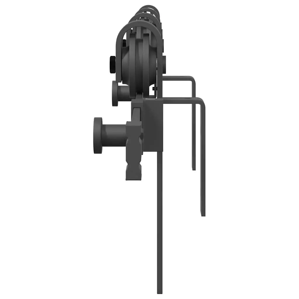 Sliding Door Hardware Kit Powder-coated Steel 183cm Black Track Rail System for Interior Doors