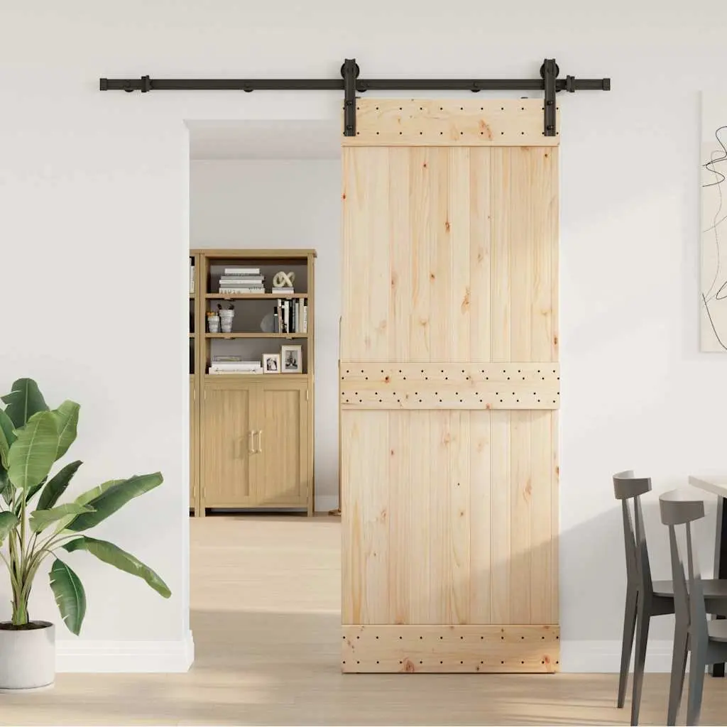 Sliding Door Hardware Kit Powder-coated Steel 183cm Black Track Rail System