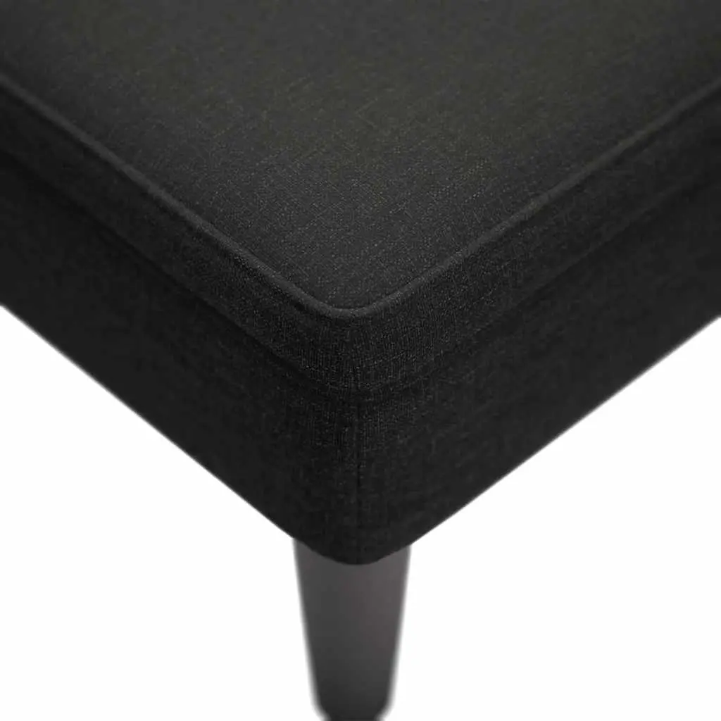 Chaise Lounge Chair with Lumbar Pillow Right Armrest Black Fabric Living Room