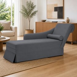 Versatile Dark Grey Velvet Chaise Lounge for Any Room