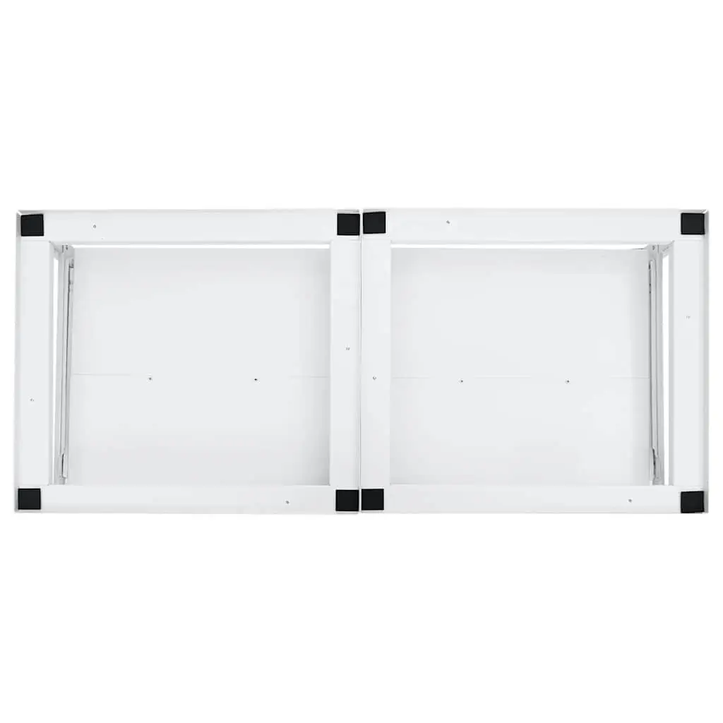 Washing Machine Pedestal Steel Frame White with Pull-Out Storage Shelves