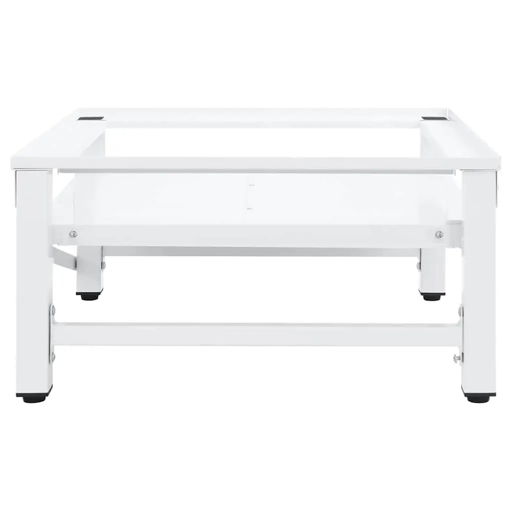 Washing Machine Pedestal Steel Frame White with Pull-out Shelf
