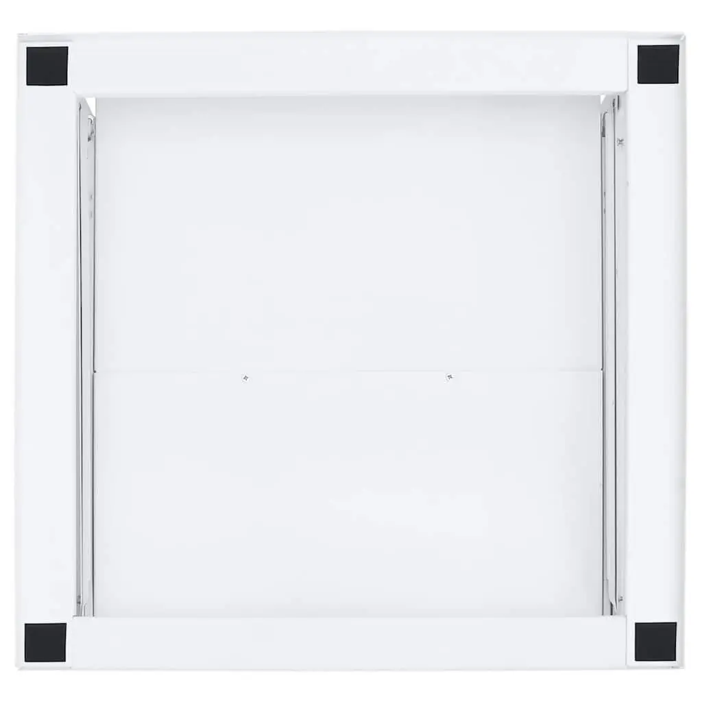 Washing Machine Pedestal Steel Frame White with Pull-out Shelf