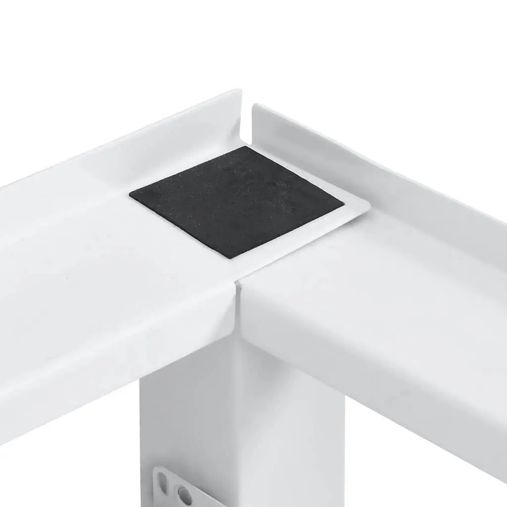Washing Machine Pedestal Steel Frame White with Pull-out Shelf