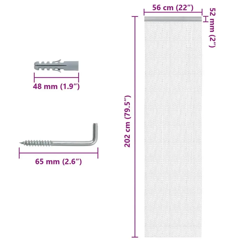 Chain Door Fly Screen Aluminium 56x202 cm Silver Insect Barrier Adjustable