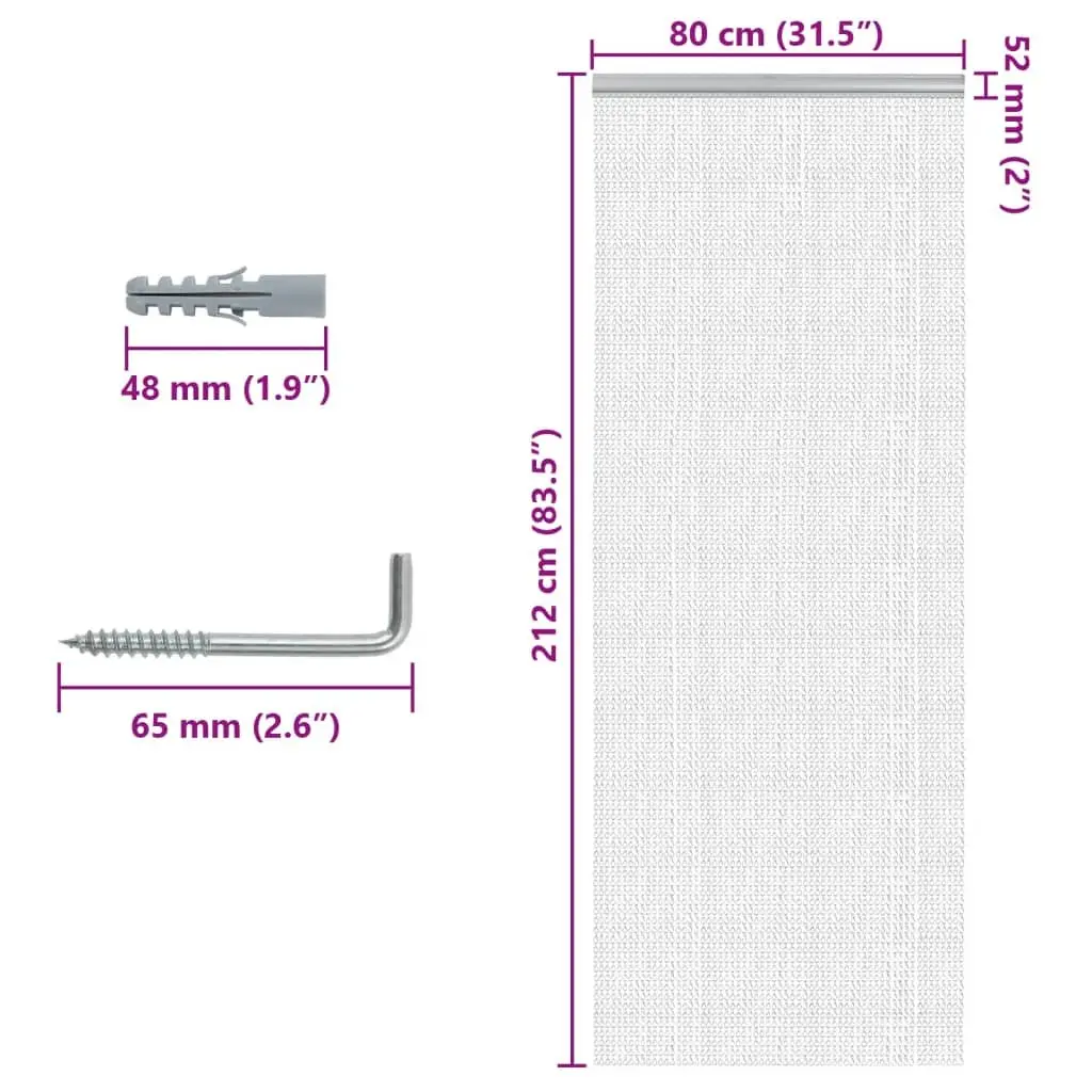 Chain Door Fly Screen 80x212 cm for Home Use