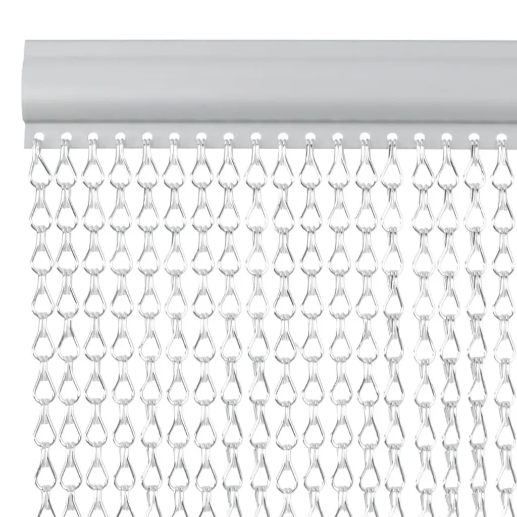 Chain Fly Screen Adjustable Aluminium Barrier 100cm x 226cm Silver