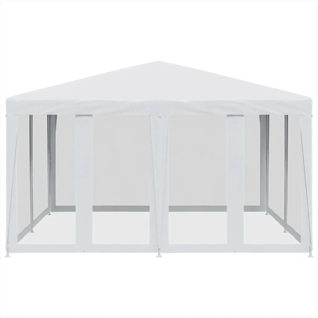 Party Tent Iron Frame 4x4m Water-Resistant HDPE Roof White