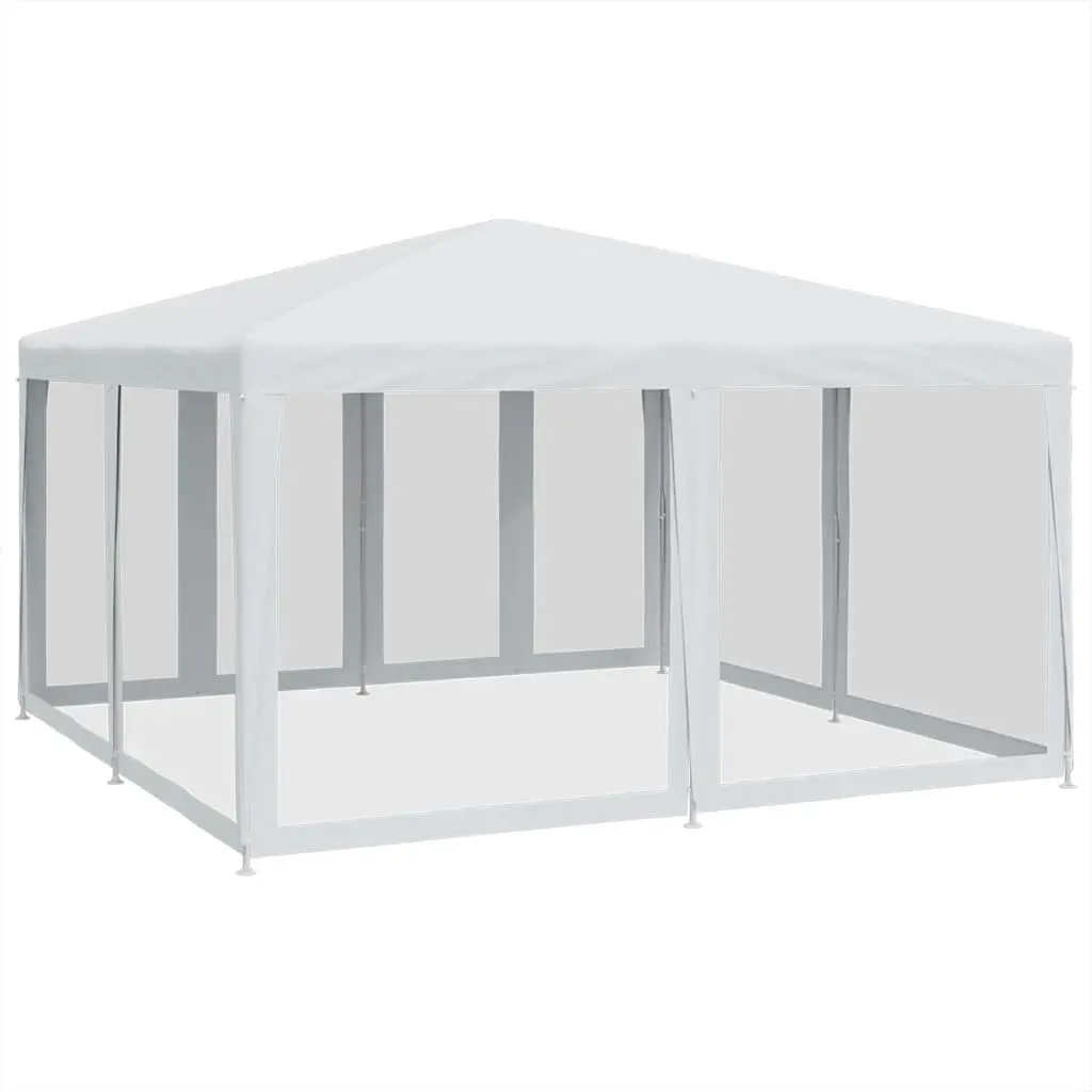 Party Tent Iron Frame 4x4m Water-Resistant HDPE Roof White