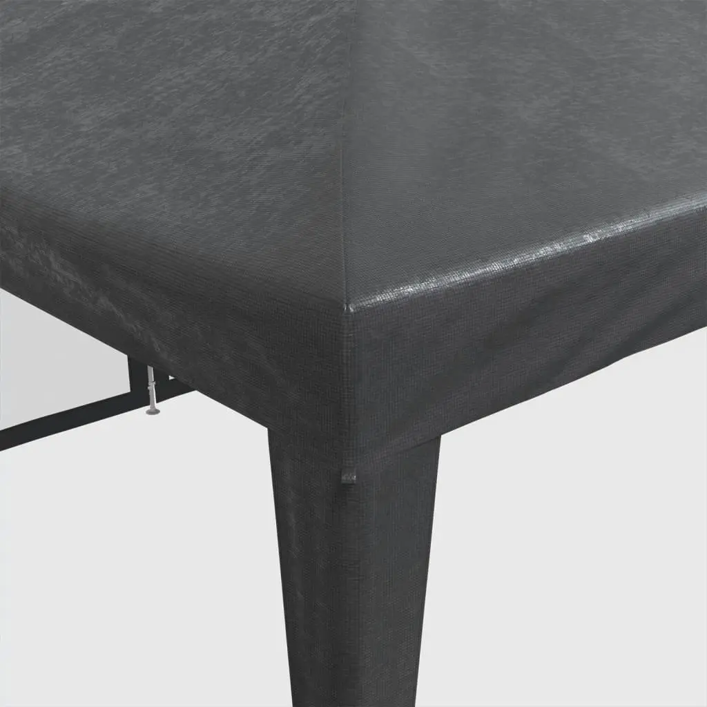 Party Tent Outdoor Gazebo HDPE Roof Iron Frame 8x4m Anthracite with 12 Mesh Sidewalls