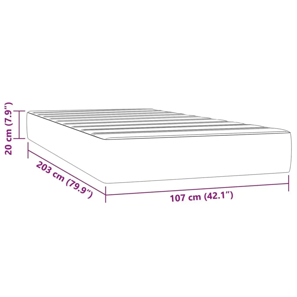 Pocket Spring Bed Mattress King Single 106x203 cm Medium Firmness Black Fabric
