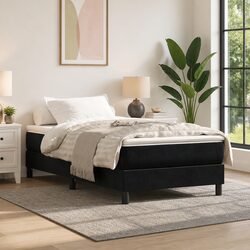 Pocket Spring Bed Mattress King Single Medium Firmness Black Velvet 106x203x20cm