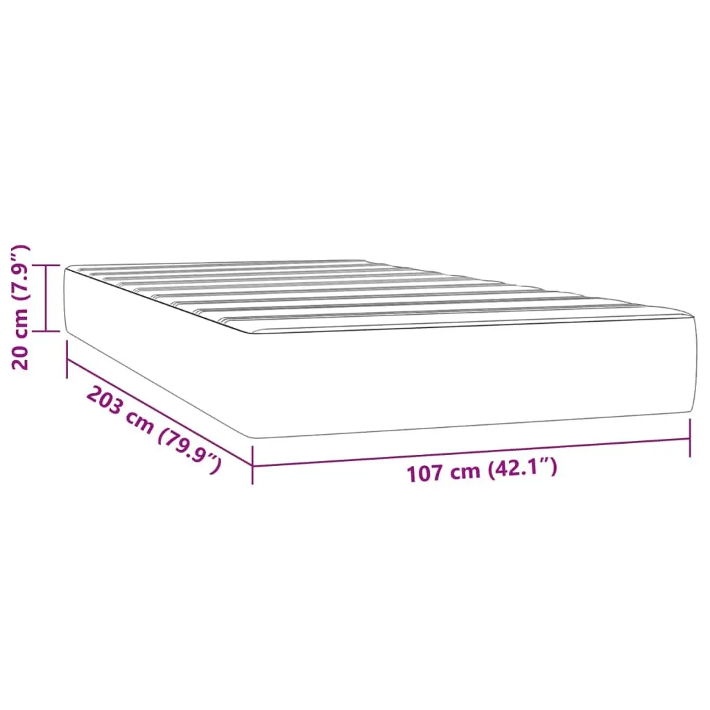 Pocket Spring Bed Mattress King Single Medium Firmness Black Velvet 106x203x20cm