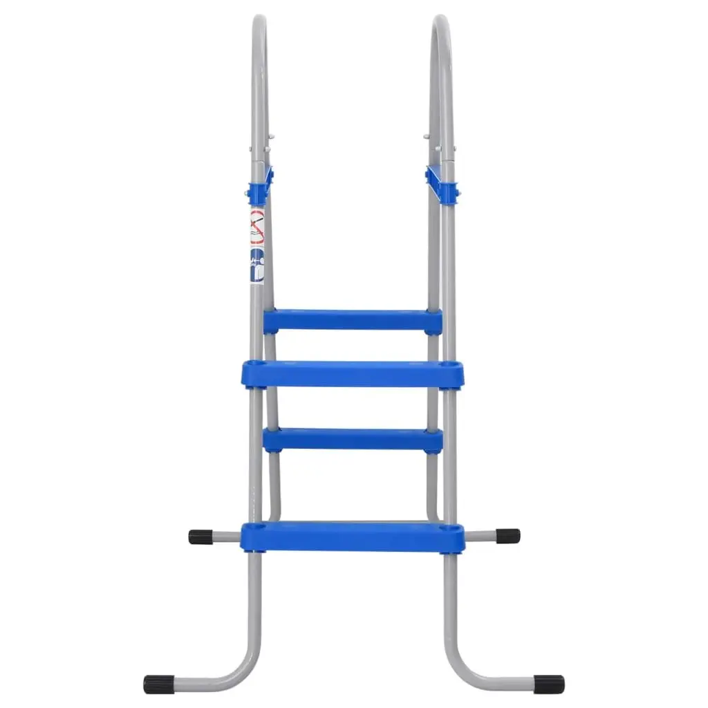 Above Ground Pool Ladder Blue Steel Plastic 84cm Non-Slip Steps