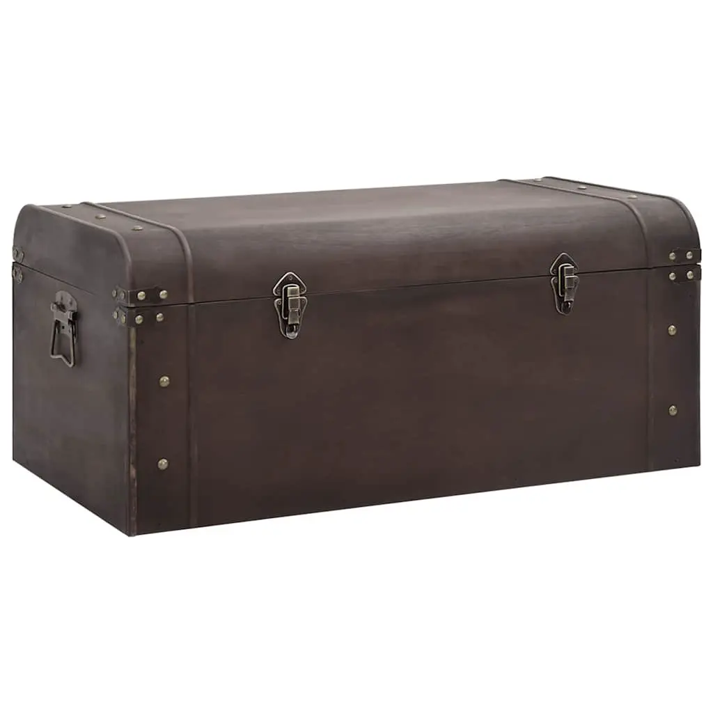 Storage Chest Treasure Box with Latches Brown Plywood Coffee Table Furniture