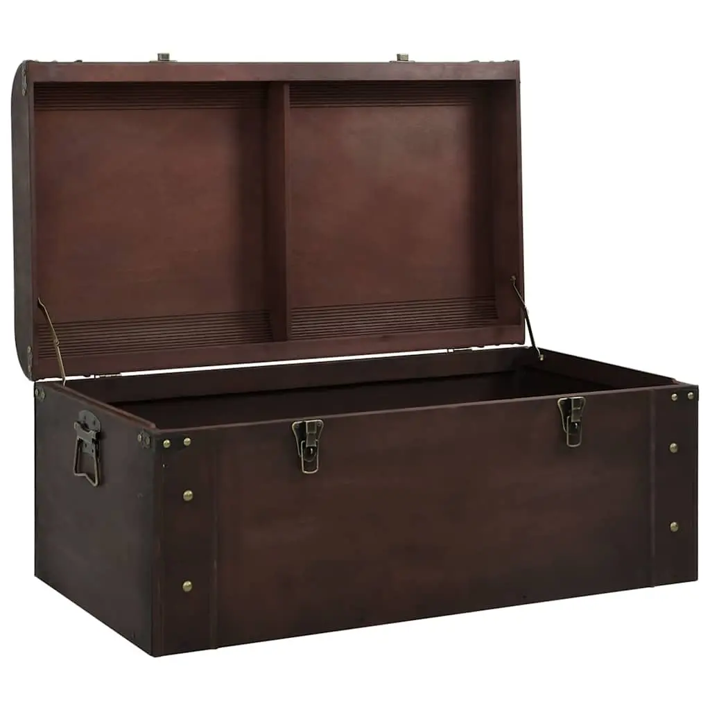 Storage Chest Treasure Box with Latches Brown Plywood Coffee Table Furniture