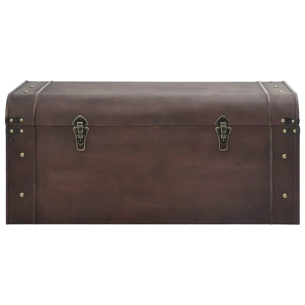 Storage Chest Treasure Box with Latches Brown Plywood Coffee Table Furniture