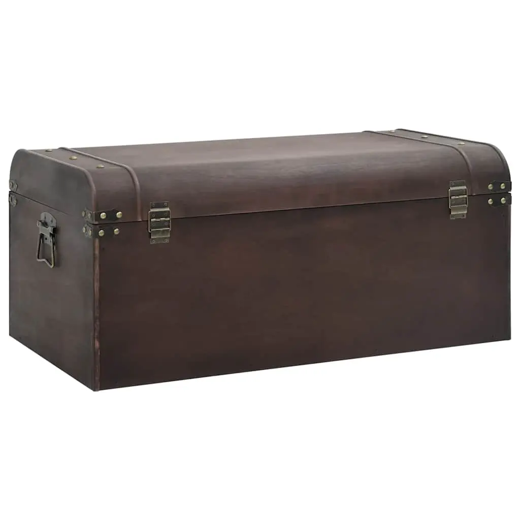 Storage Chest Treasure Box with Latches Brown Plywood Coffee Table Furniture