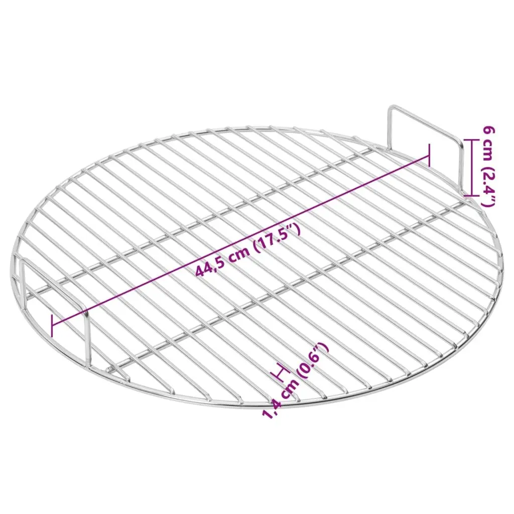 Round Grill Grate 304 Stainless Steel 44.5cm with Handles