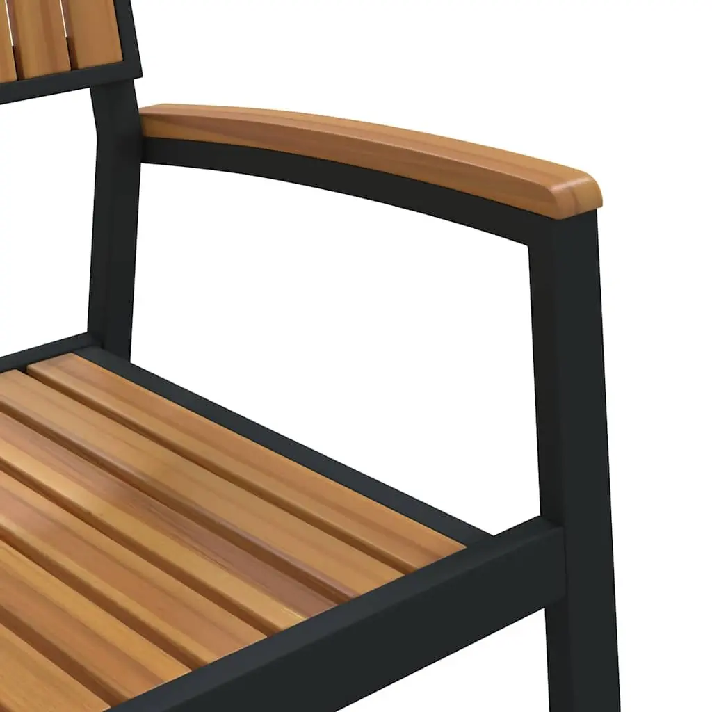 Outdoor Garden Chair Set Solid Acacia Wood Brown Stackable 2 Pieces 56 x 57 x 87 cm